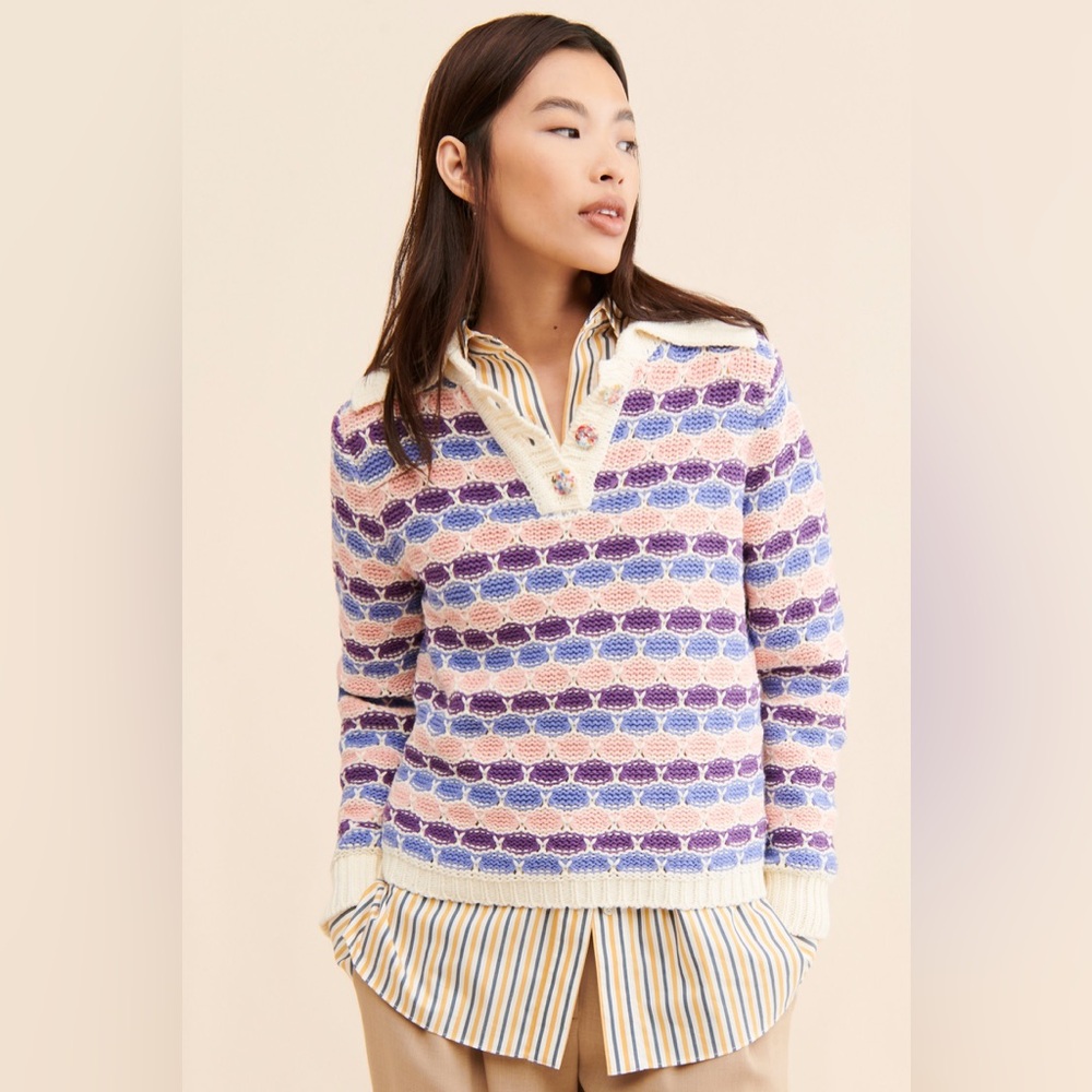 Free People Find Me Now Confetti Crochet Sweater